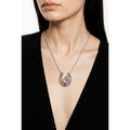 Sterling Silver Horseshoe With Friesian Horse Amethyst Stone Pendant Necklace - Sarasotabydesign