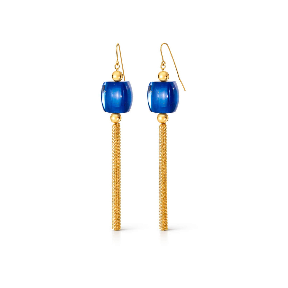 Gold & Honey Tassel Bead Drop Earrings
