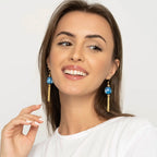 Gold & Honey Tassel Bead Drop Earrings