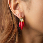 Gold & Honey Triple Hoop Lucite Earrings