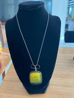 Antique Dichroic Yellow Glass Pendant