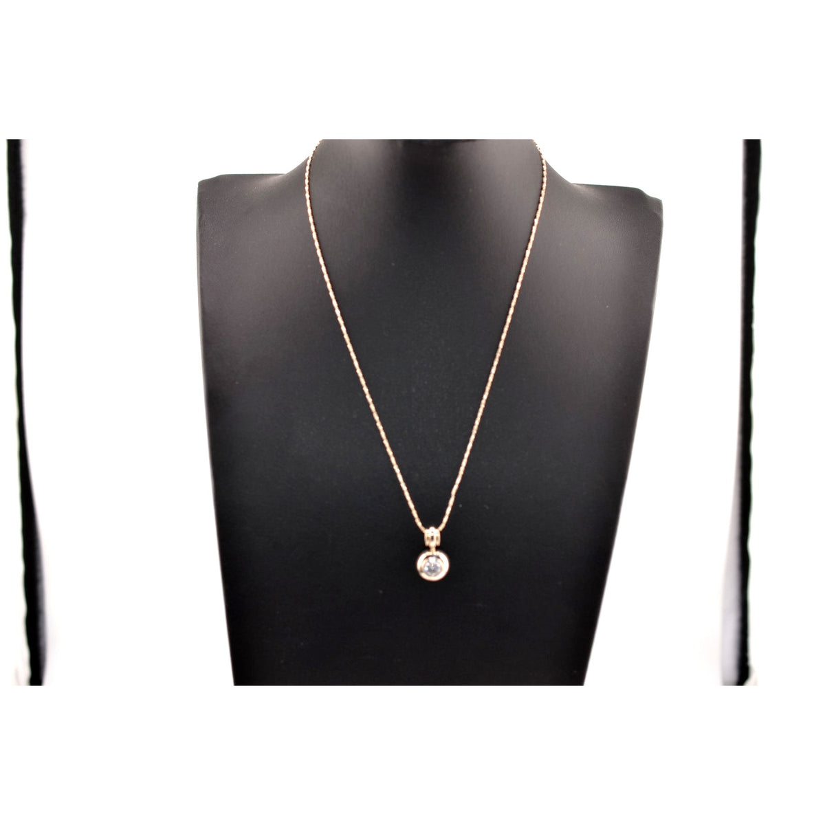 UTC Italy Sterling Silver Solitaire CZ Necklace