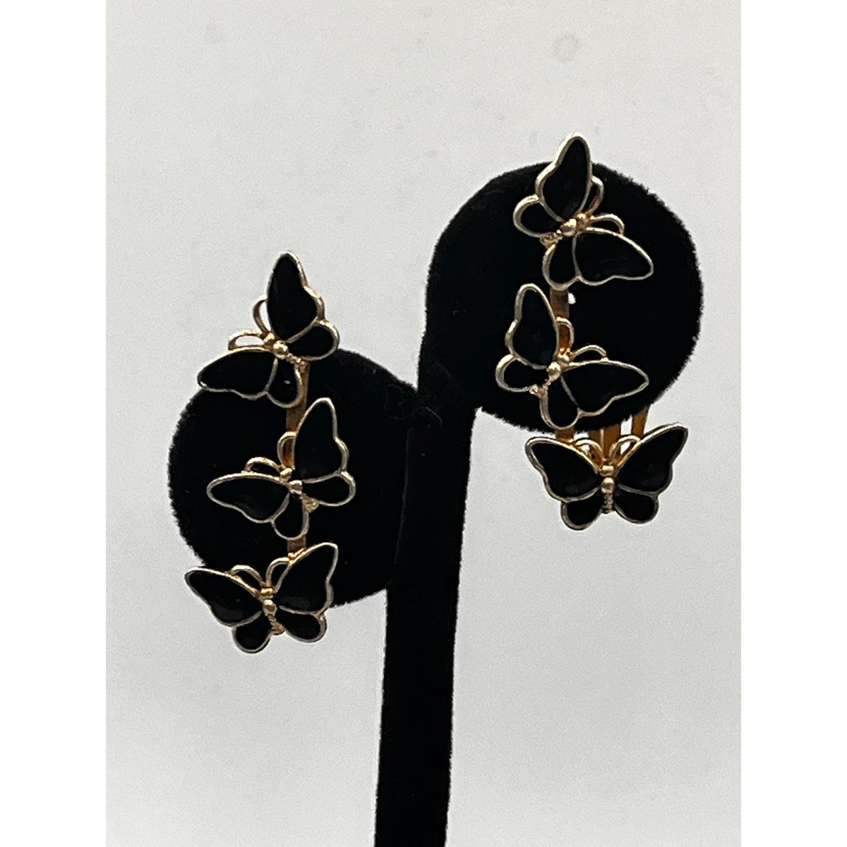 Vintage 925 Sterling Silver Gold-Tone Climber Butterfly Earrings - Sarasotabydesign