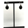 Vintage 925 Sterling Silver Onyx Dangle Earrings - Sarasotabydesign