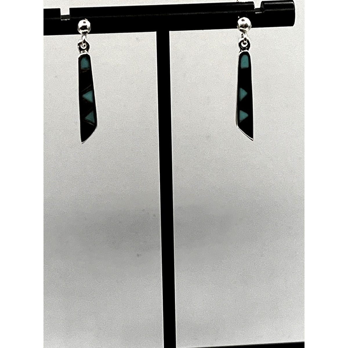 Vintage 925 Sterling Silver Turquoise Dangle Earrings - Sarasotabydesign