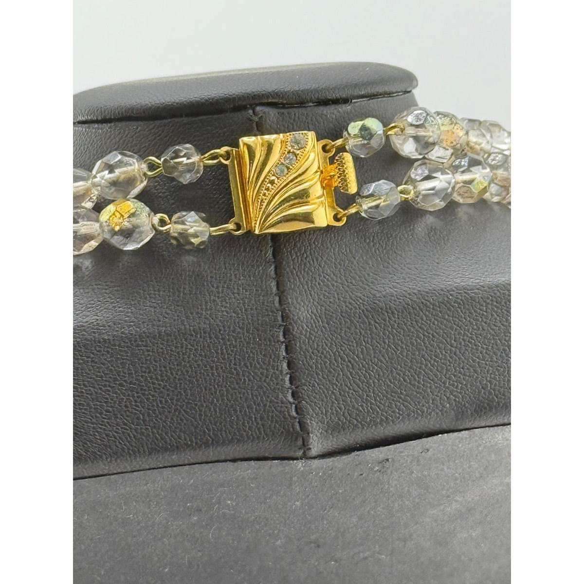 Vintage Goldtone, Glass and Pearl Double Necklace - Sarasotabydesign