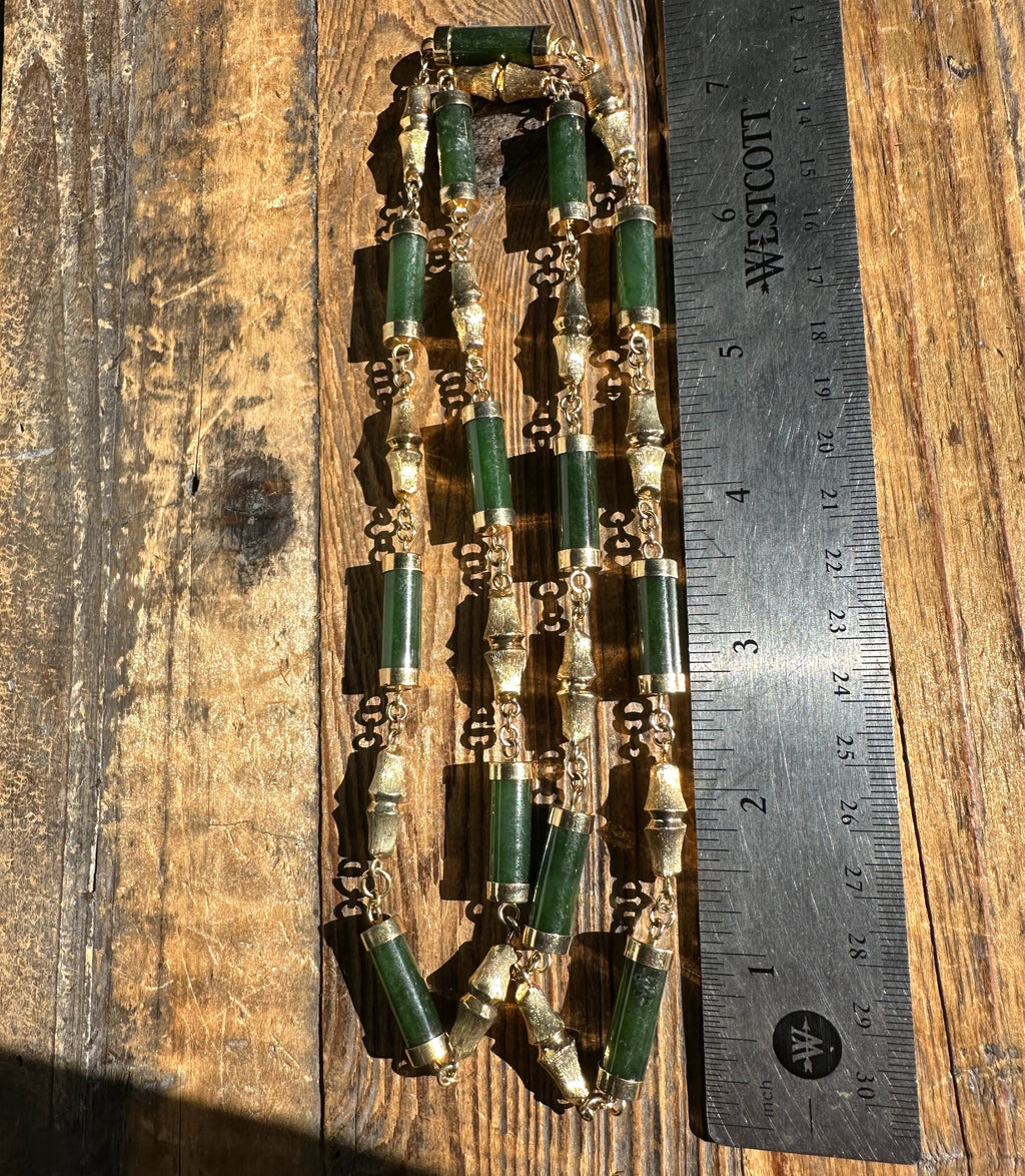 Vintage Jade Necklace - 30" - Sarasotabydesign