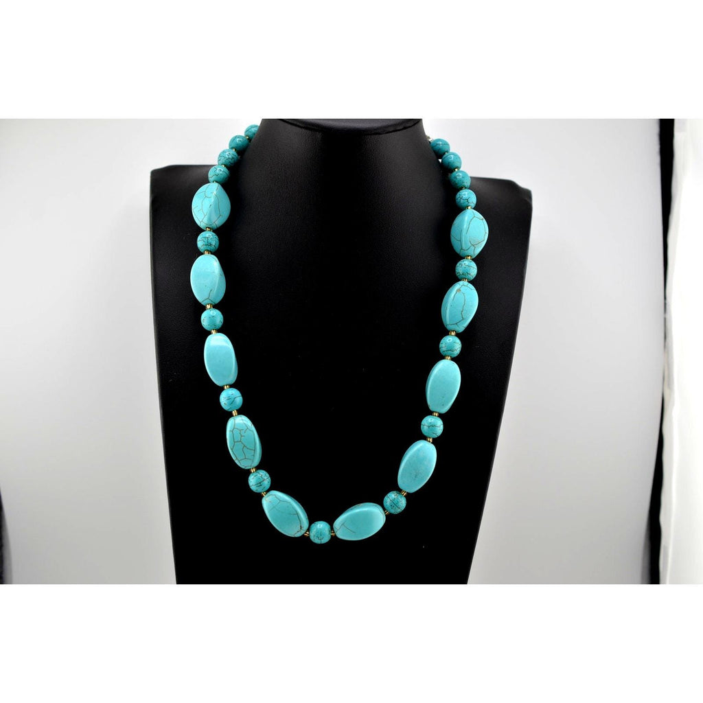 Vintage Native American Navajo Tumbled Howlite Necklace - Sarasotabydesign