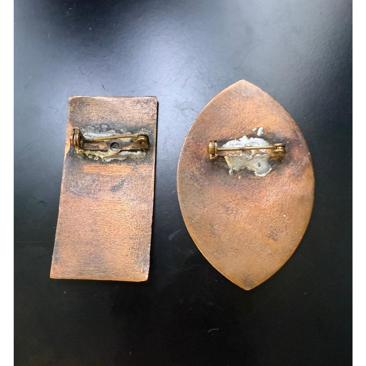 Vintage One-of-a-Kind Enameled Copper Brooches - Sarasotabydesign