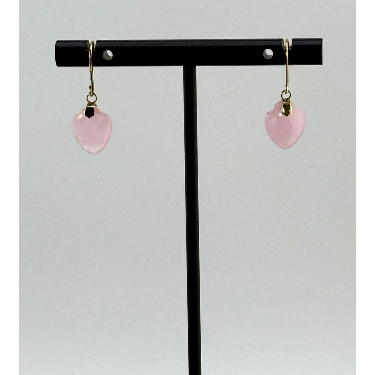 Vintage Pink Jade Dangle 10K Earrings - Sarasotabydesign
