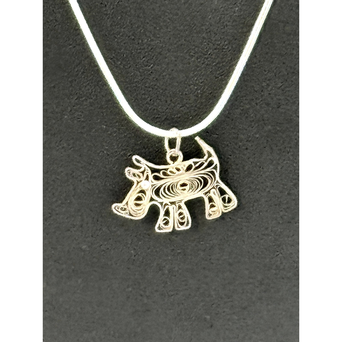 Vintage Sterling Silver Scotty Dog Pendant Necklace
