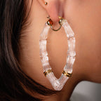 Gold & Honey Vivienne Bamboo Lucite Hoop Earrings