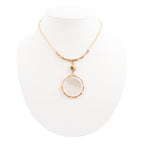 Barse Jewelry White Mother of Pearl Golden Statement Pendant Necklace