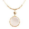 Barse Jewelry White Mother of Pearl Golden Statement Pendant Necklace