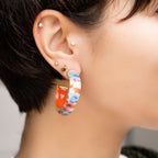 Gold & Honey Wild Thang Illusion Hoop Earrings