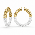 Gold & Honey XL Clear Chunky Rope Hoop Earrings