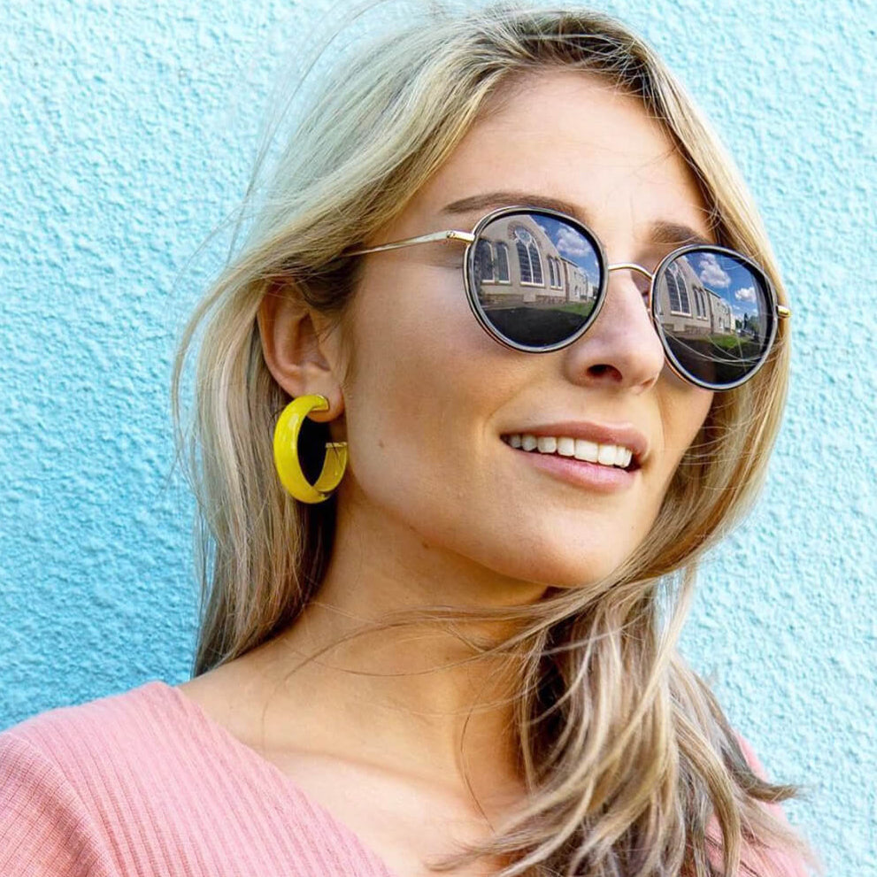 Gold & Honey Small Illusion Lucite Hoop Earrings