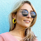 Gold & Honey Small Illusion Lucite Hoop Earrings