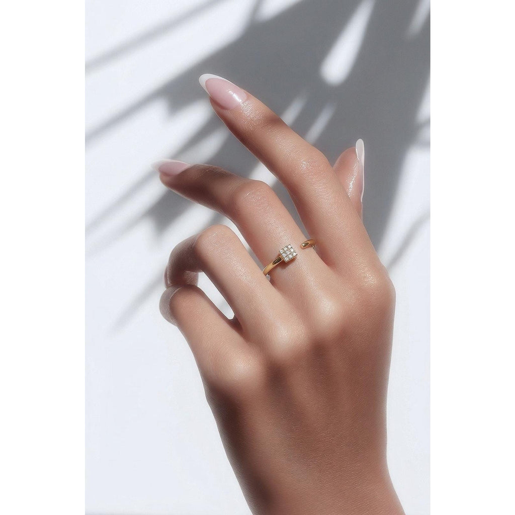 Zenzii Crystal studded nail ring size 6 - Sarasotabydesign