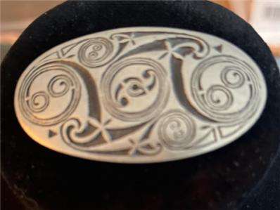 Vintage Pewter St Justin Celtic Embossed Pendant