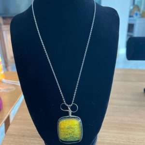 Antique Dichroic Yellow Glass Pendant
