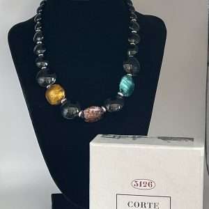 Genuine Certified Murano Multi-Colored Glass Beaded Necklace