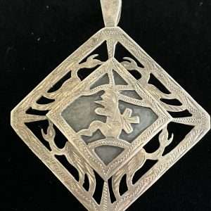 Vintage .925 Silver Guatemalan Etching Pendant/Brooch