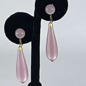 Vintage Pink Thermoset Dangle Earrings