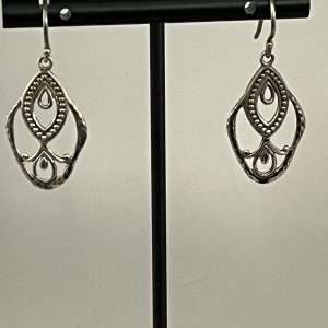 Silver Filigree Cut-Out Dangle Earrings