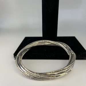 925 Sterling Silver Triple Twist Wrap Bracelet