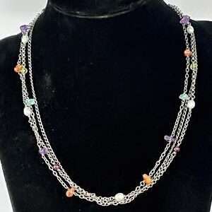 Silpada Amethyst, Garnet, Peridot, Apatite and Freshwater Pearl Necklace