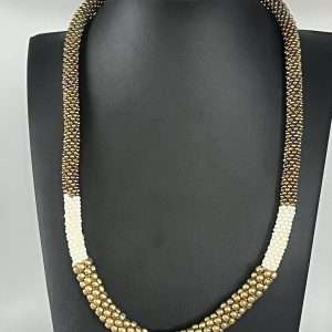 Aid Through Trade Nepal Beaded Necklace Brass and Glass