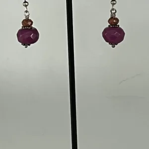 Sterling Silver Purple faceted Earrings