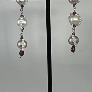 Nadine Leo Mississippi River Pearl Co Sterling Silver Pearl Earrings