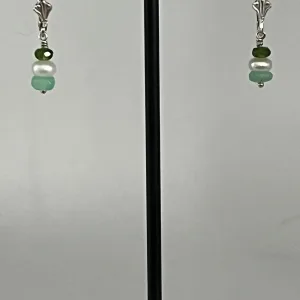 Mississippi River Pearls Sterling Silver Pearl Gem Earrings