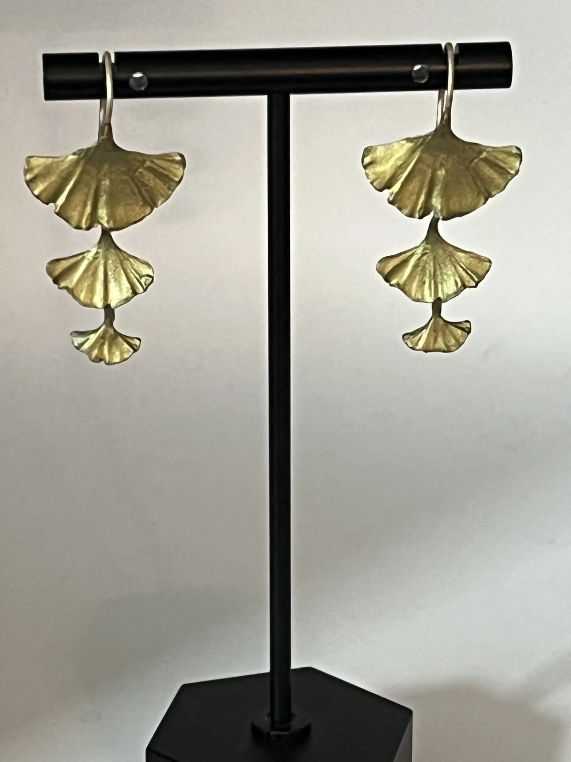 Michael Michaud Ginkgo Triple Drop Wire Earrings