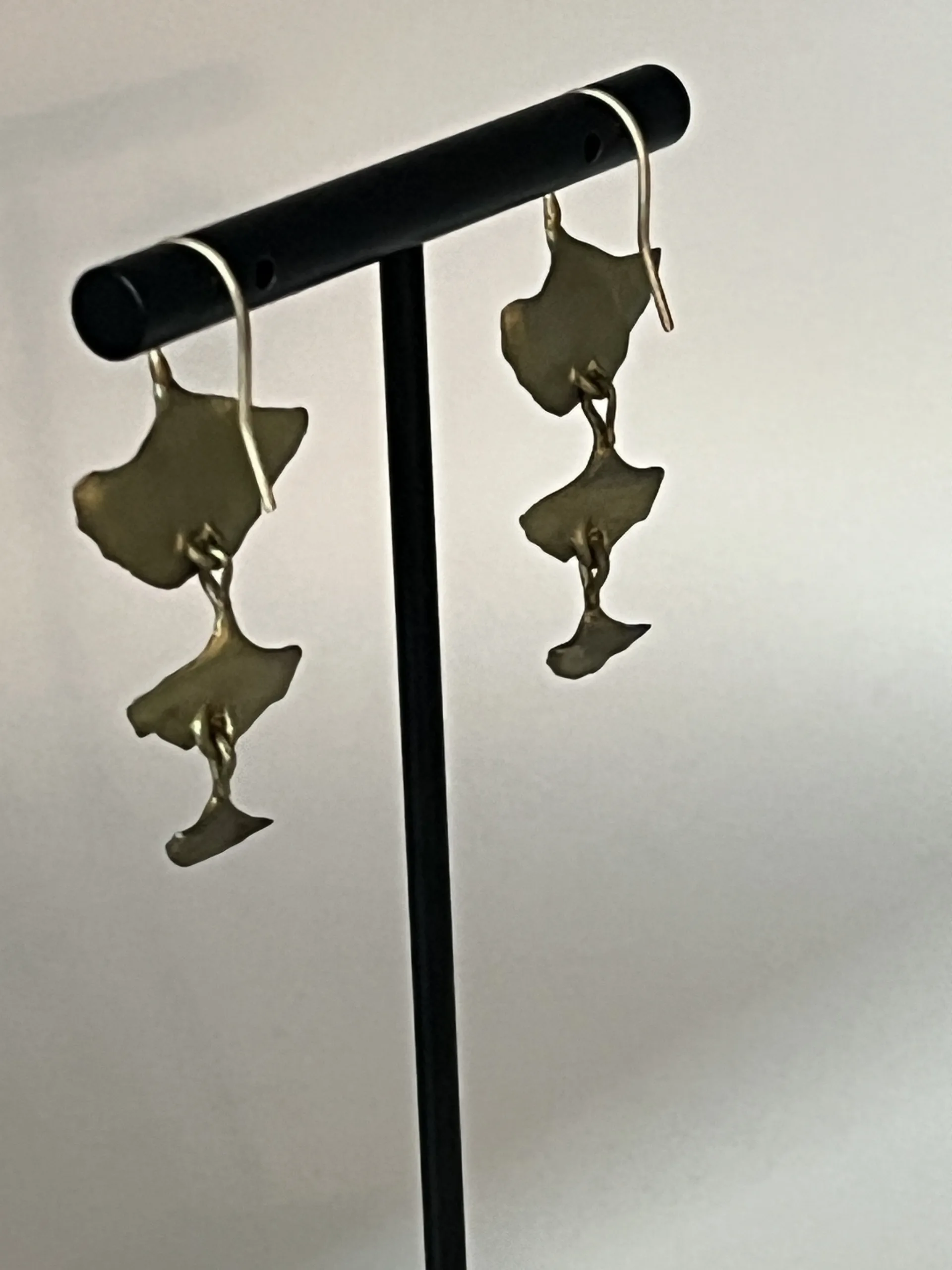 Michael Michaud Ginkgo Triple Drop Wire Earrings - Image 2