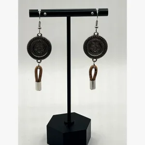 Earrings with Natural Sustainable Portuguese Cork Silver Discs
