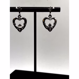 Vintage 925 Sterling Silver Amethyst Dangling Earrings