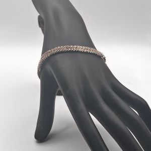 Vintage 925 Sterling Silver Milor Italy Sparkle Double Strand Bracelet