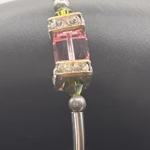 Vintage 925 Sterling Silver Pink Quartz Bracelet