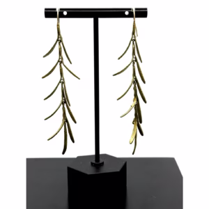 Michael Michaud Herb Rosemary Long Dangle Wire Earrings