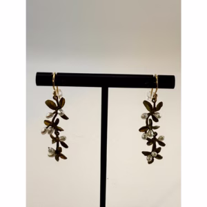 Michael Michaud Flowering Thyme Long Dangle Wire Earrings