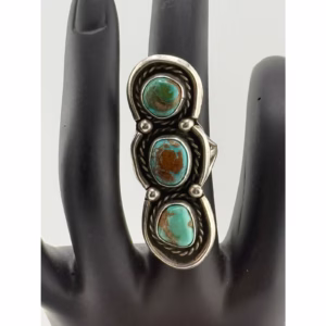 Vintage Native American 925 Sterling Silver Sonoran Turquoise Size 5.5 Ring