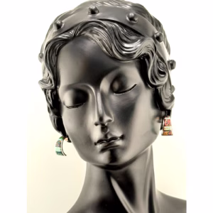 Native American "MY" Sterling Silver Opal Stud Earrings