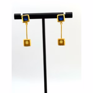 Michael Vincent Michaud 18K Gold Plated Dainty Mosaic Post Earrings