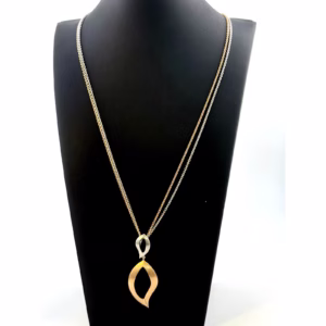 Breuning 925 Sterling, Gold Plated, Diamond Double Strand Necklace