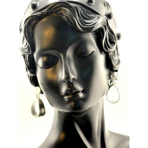 Karine Sultan Silver Oval Cut-Out Drop Earring