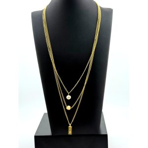 Karine Sultan Multi Layer 24K GP Boho Necklace