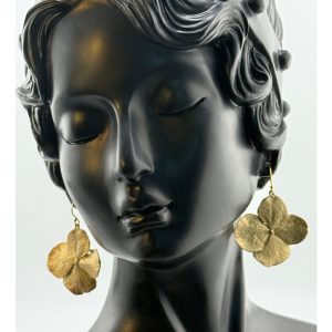 Michael Michaud Hydrangea Large Petal Wire Drop Earrings